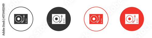 Turntable icon silhouette. editable vector template