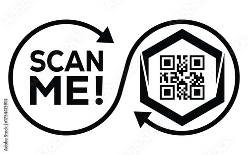 QR code scan icon set. Scan me frame. QR code scan for smartphone. QR code for mobile app, payment and identification. Vector illustration.