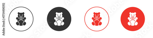 Teddy bear icon silhouette. editable vector template