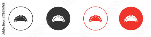 Taco icon silhouette. editable vector template