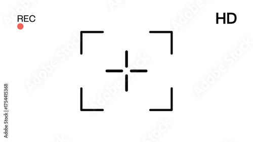 Viewfinder frame with rec and hd icons for scalable vector graphics and eps files silhouette vector illustration white background