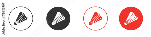 Shuttlecock icon silhouette. editable vector template
