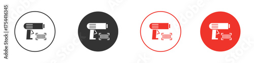 Scanner gun icon silhouette. editable vector template