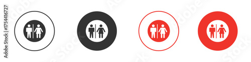 Restroom icon silhouette. editable vector template