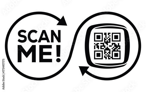 QR code scan icon set. Scan me frame. QR code scan for smartphone. QR code for mobile app, payment and identification. Vector illustration.