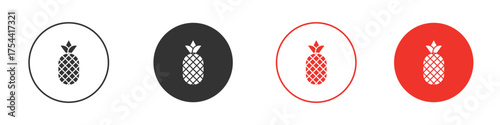 Pineapple icon silhouette. editable vector template