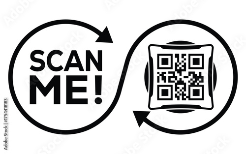QR code scan icon set. Scan me frame. QR code scan for smartphone. QR code for mobile app, payment and identification. Vector illustration.
