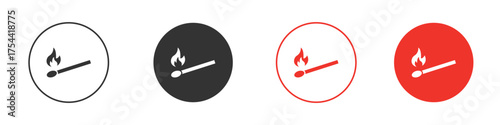 Match fire icon silhouette. editable vector template