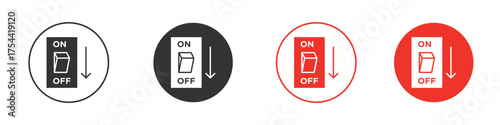 Light switch off icon silhouette. editable vector template