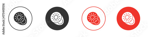 Kiwi icon silhouette. editable vector template