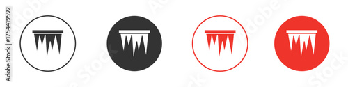 Icicles icon silhouette. editable vector template