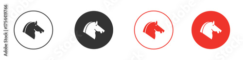Horse icon silhouette. editable vector template