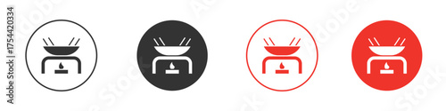 Fondue pot icon silhouette. editable vector template
