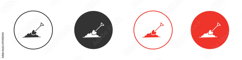 Fototapeta premium Digging icon silhouette. editable vector template