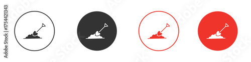 Digging icon silhouette. editable vector template