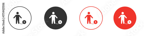 Debt icon silhouette. editable vector template