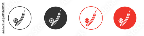 Cucumber icon silhouette. editable vector template