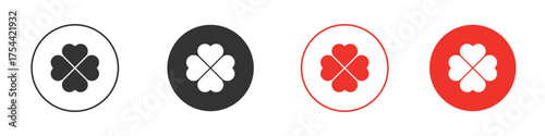 Clover icon silhouette. editable vector template