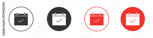 Check in calendar icon silhouette. editable vector template