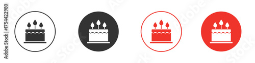 Cake icon silhouette. editable vector template