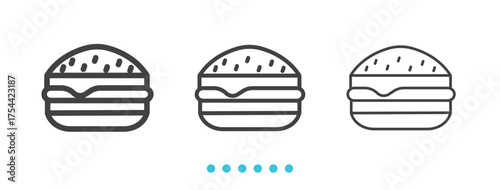 Burger Icon. Thin line icon vector