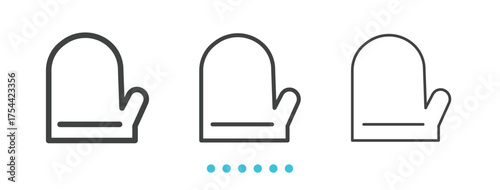 Potholders and oven Icon. Thin line icon vector