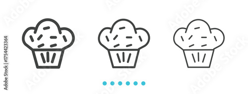 Cake Icon. Thin line icon vector