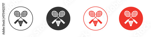 Badminton icon silhouette. editable vector template