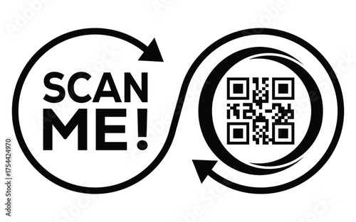 QR code scan icon set. Scan me frame. QR code scan for smartphone. QR code for mobile app, payment and identification. Vector illustration.