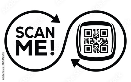 QR code scan icon set. Scan me frame. QR code scan for smartphone. QR code for mobile app, payment and identification. Vector illustration.