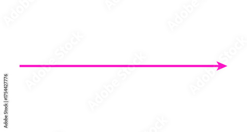 Long Pink Straight Arrow Vector Illustration – Minimal Direction Symbol Clipart Isolated on Transparent Background