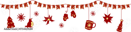 Red Christmas Ornament Garland 