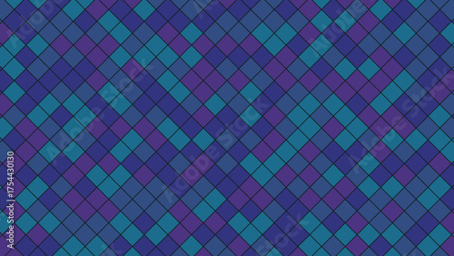 Abstract geometric rhombus pattern in shades of blue and purple