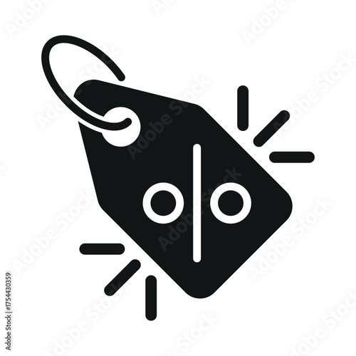 Sale discount tag flat icon isolated on white background