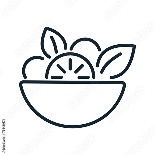 Salad outline icon vector illustration