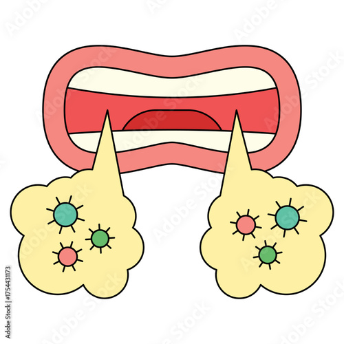 Bad breath icon illustration 