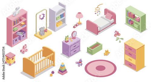 Isometric group of diverse people forming a circle on white background