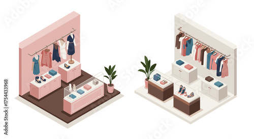 Modern kitchen cooking scene with people in isometric design