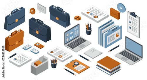 Man carrying grocery basket: isometric minimalist shopping scene