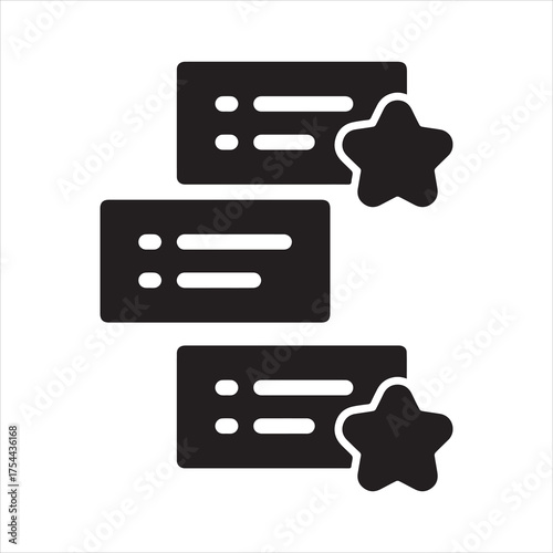 Priority icon with notes and stars