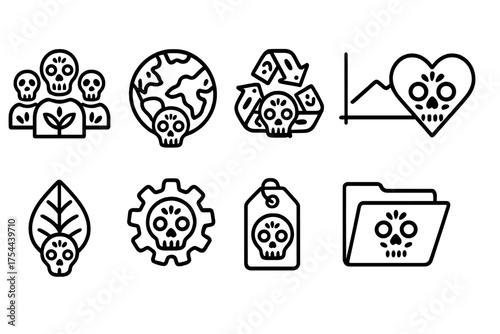 Day of the dead outline icon set. Skull, celebration, culture icons outline collection