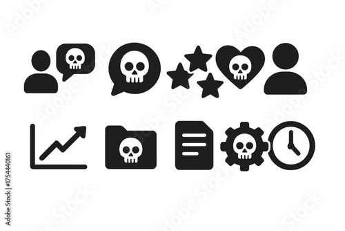 Security and privacy solid icon set. Cyber, protection, privacy icons solid collection.