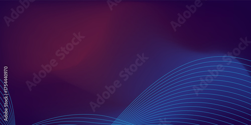 Premium Blue purple red gradient mesh abstract background with wavy blended lines nice art