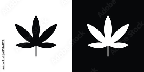 Weed icon black silhouette pack. black and white icons