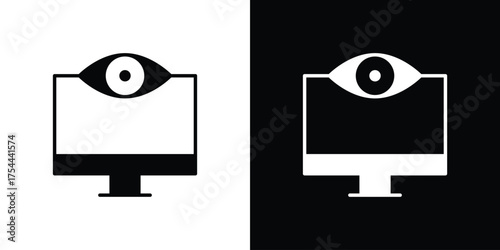 Visualization icon black silhouette pack. black and white icons