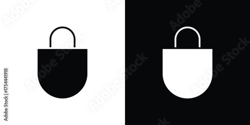 Tote bag icon black silhouette pack. black and white icons