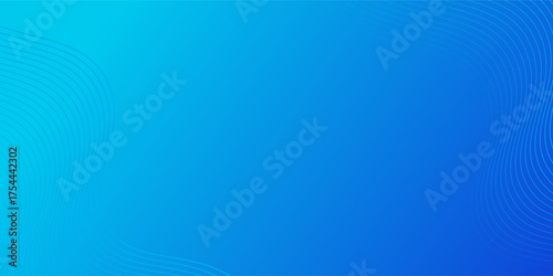 Effect Blue wavy lines abstract vector long banner. Minimal gradient background with place for text. Social media cover, header, texture