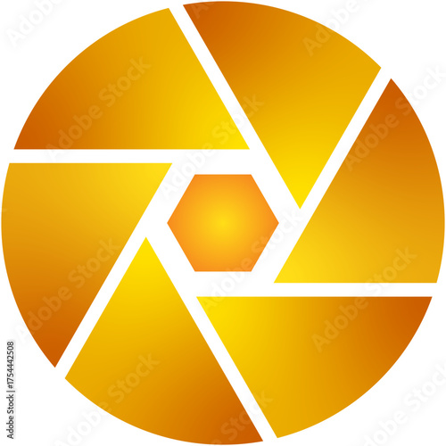 Golden Camera Aperture Shutter Illustration