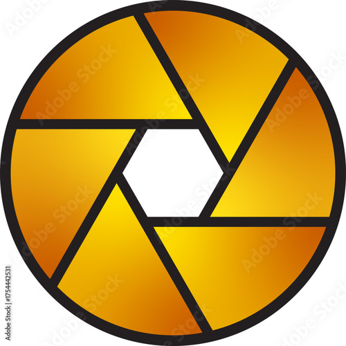 Golden Camera Aperture Shutter Illustration