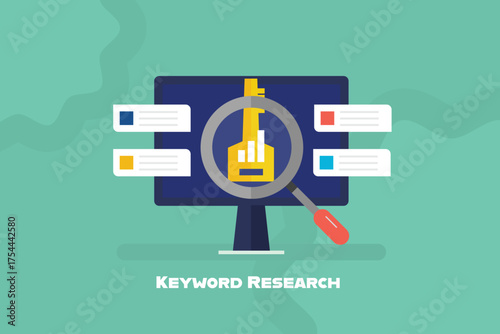 Keyword research tool collecting data of keyword competition level to rank higher on search engine result page.